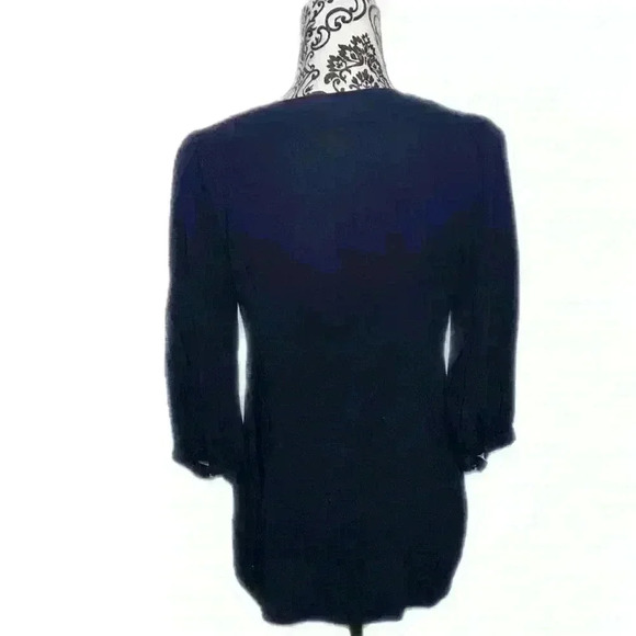 Anthropologie Vanessa Virginia Bold Blue Pleated Flowy Top - Picture 5 of 10